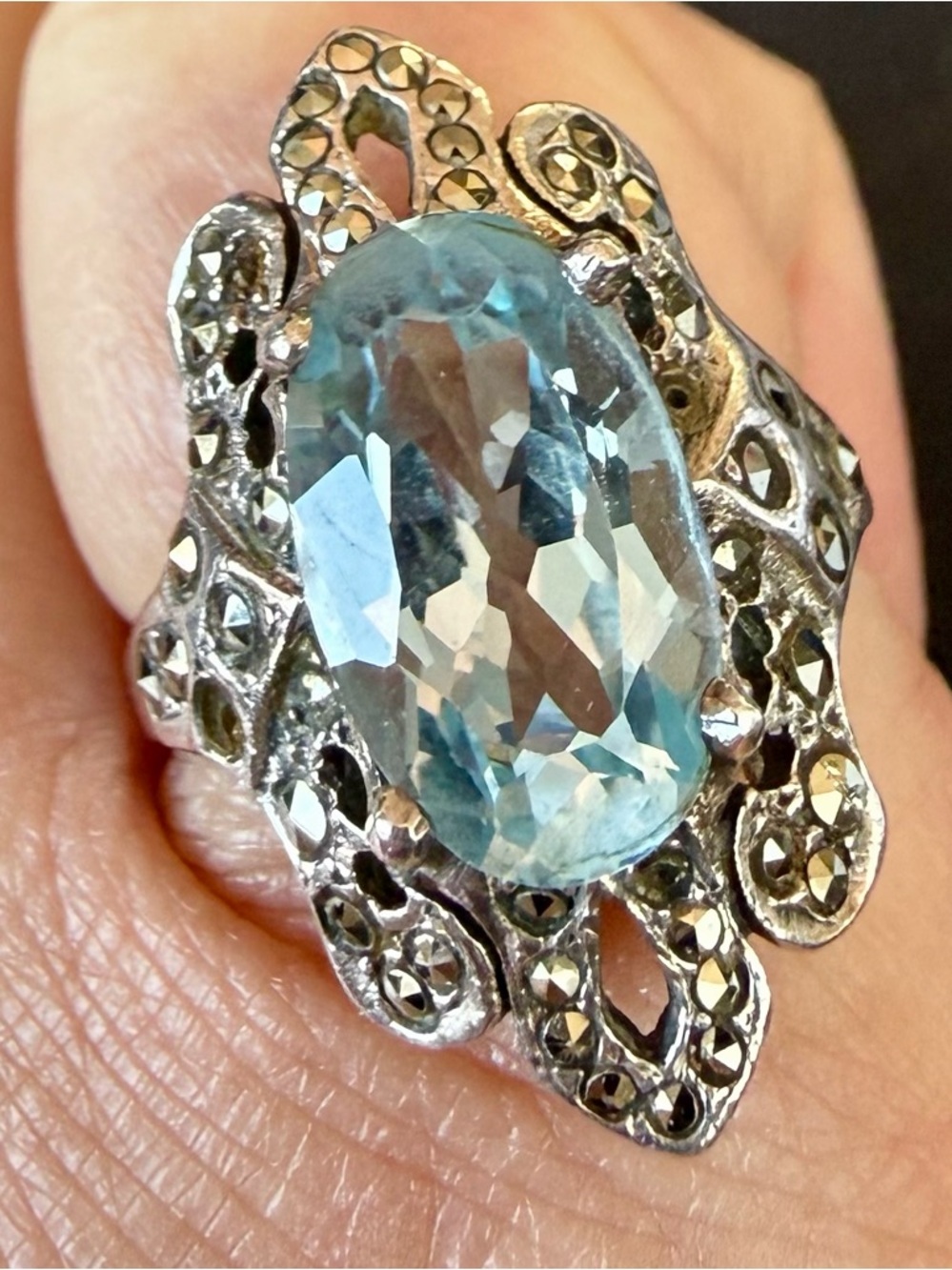 Vintage Marcasite & Silver Ring